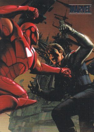 Rittenhouse Archives Marvel Heroes and Villains Parallel Card 72 Iron Man vs. Winter Soldier