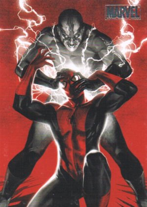 Rittenhouse Archives Marvel Heroes and Villains Parallel Card 74 Spider-Man vs. Electro