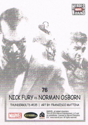 Rittenhouse Archives Marvel Heroes and Villains Parallel Card 76 Nick Fury vs. Norman Osborn