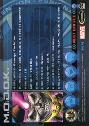 Rittenhouse Archives Marvel Heroes and Villains Most Wanted Card M4 M.O.D.O.K