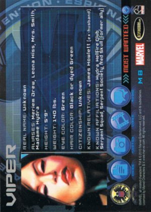 Rittenhouse Archives Marvel Heroes and Villains Most Wanted Card M8 Viper