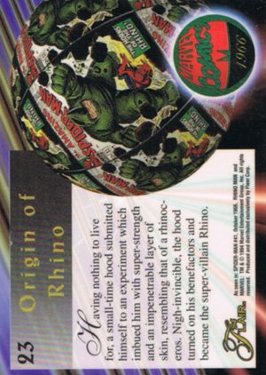 Fleer Marvel Annual Flair '94 Base Card 23 Rhino vs Spider-Man