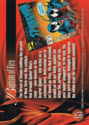 Fleer Marvel Annual Flair '95 Base Card 65 Scarlet Spider vs. Venom
