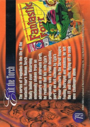 Fleer Marvel Annual Flair '95 Base Card 79 Human Torch