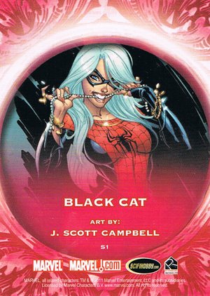 Rittenhouse Archives Marvel Dangerous Divas Sultry Seductresses Embossed Card S1 Black Cat