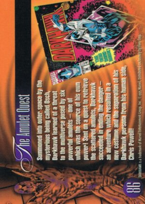 Fleer Marvel Annual Flair '95 Base Card 86 Darkhawk