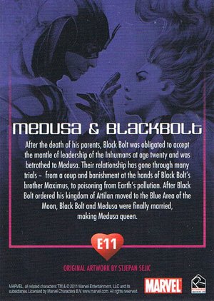 Rittenhouse Archives Marvel Dangerous Divas Embrace Foil Card E11 Medusa & BlackBolt