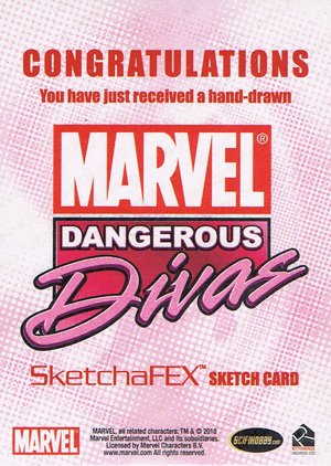 Rittenhouse Archives Marvel Dangerous Divas Sketch Card  Jason Potratz and Jack Hai/Raven Ngo