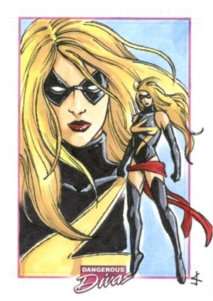 Rittenhouse Archives Marvel Dangerous Divas Sketch Card  Jeff Confer
