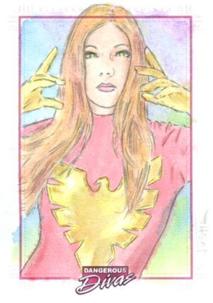 Rittenhouse Archives Marvel Dangerous Divas Sketch Card  Justin Chung