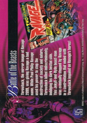 Fleer Marvel Annual Flair '95 Base Card 95 Ravage 2099