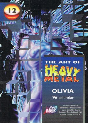 Comic Images The Art of Heavy Metal Base Card 12 '96 calendar
