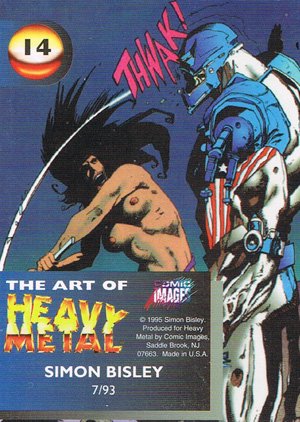 Comic Images The Art of Heavy Metal Base Card 14 7/93