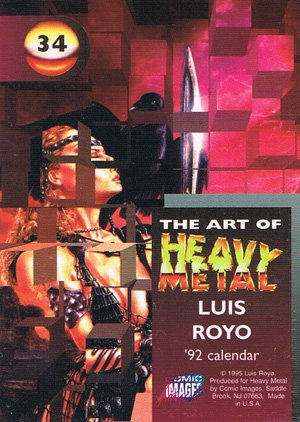 Comic Images The Art of Heavy Metal Base Card 34 '92 calendar