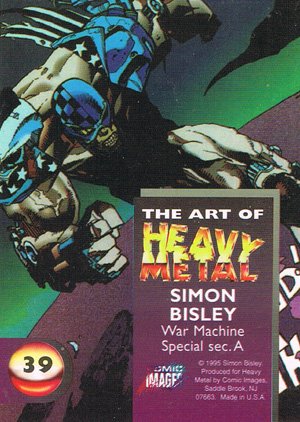 Comic Images The Art of Heavy Metal Base Card 39 War Machine Special sec. A