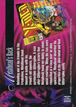 Fleer Marvel Annual Flair '95 Base Card 104 Metalhead