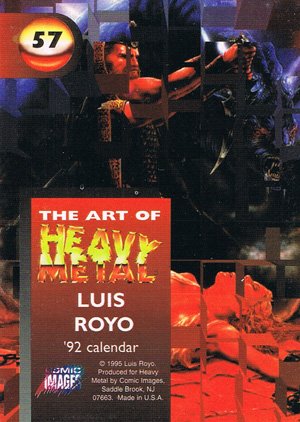 Comic Images The Art of Heavy Metal Base Card 57 '92 calendar