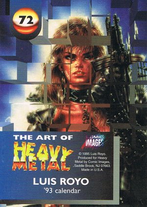 Comic Images The Art of Heavy Metal Base Card 72 '93 calendar