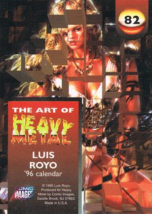 Comic Images The Art of Heavy Metal Base Card 82 '96 calendar