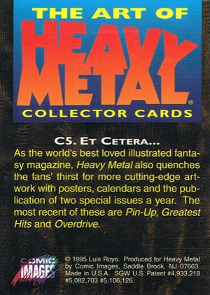 Comic Images The Art of Heavy Metal Chromium Card C5 Et Ceteria...