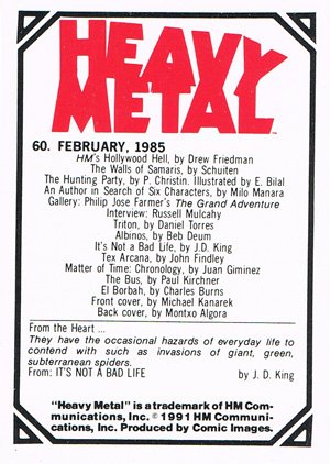 Comic Images Heavy Metal Base Card 60 February, 1985