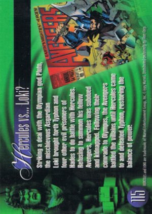 Fleer Marvel Annual Flair '95 Base Card 115 Hercules