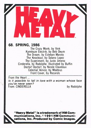 Comic Images Heavy Metal Base Card 68 Spring, 1986