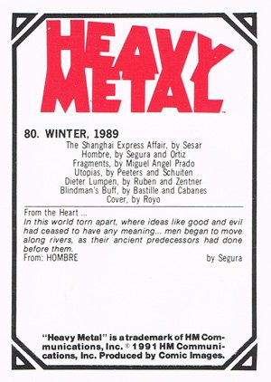 Comic Images Heavy Metal Base Card 80 Winter, 1989