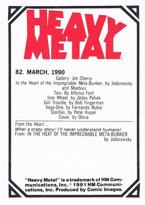 Comic Images Heavy Metal Base Card 82 March, 1990