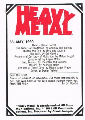 Comic Images Heavy Metal Base Card 83 May, 1990