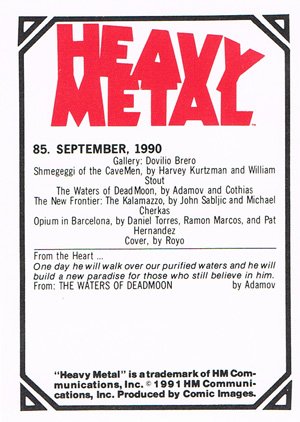 Comic Images Heavy Metal Base Card 85 September, 1990