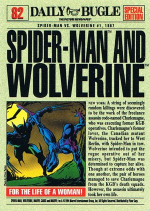 Fleer The Amazing Spider-Man Base Card 82 Spider-Man & Wolverine