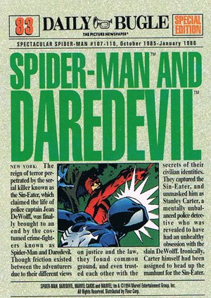 Fleer The Amazing Spider-Man Base Card 83 Spider-Man & Daredevil