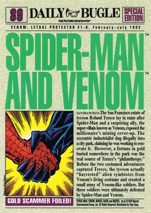Fleer The Amazing Spider-Man Base Card 89 Spider-Man & Venom