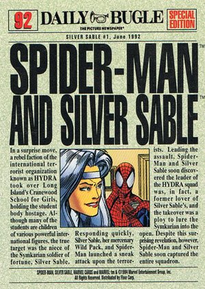 Fleer The Amazing Spider-Man Base Card 92 Spider-Man & Silver Sable