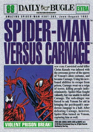 Fleer The Amazing Spider-Man Base Card 98 Spider-Man vs. Carnage