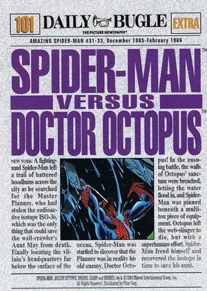 Fleer The Amazing Spider-Man Base Card 101 Spider-Man vs. Doctor Octopus