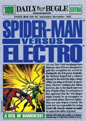 Fleer The Amazing Spider-Man Base Card 108 Spider-Man vs. Electro
