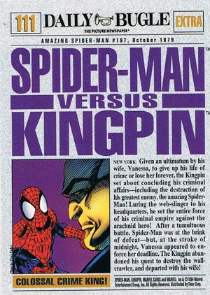 Fleer The Amazing Spider-Man Base Card 111 Spider-Man vs. Kingpin