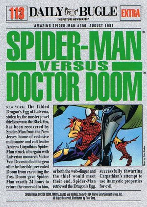 Fleer The Amazing Spider-Man Base Card 113 Spider-Man vs. Doctor Doom