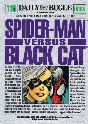 Fleer The Amazing Spider-Man Base Card 115 Spider-Man vs. Black Cat
