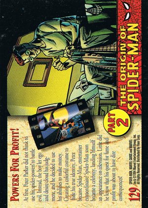 Fleer The Amazing Spider-Man Base Card 129 Powers for Profit!