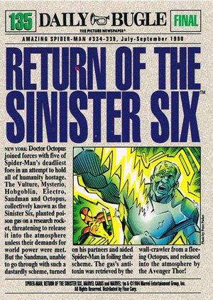 Fleer The Amazing Spider-Man Base Card 135 Return of the Sinister Six