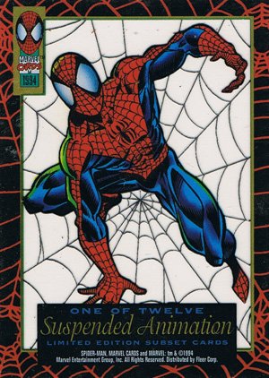 Fleer The Amazing Spider-Man Suspended Animation Card one Spider-Man