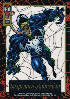 Fleer The Amazing Spider-Man Suspended Animation Card four Venom
