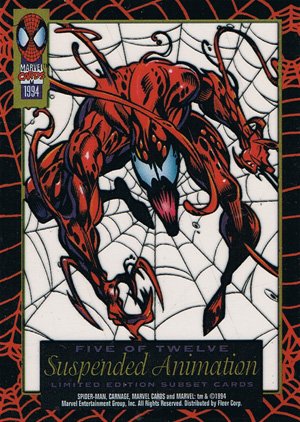 Fleer The Amazing Spider-Man Suspended Animation Card five Carnage