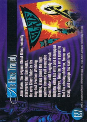 Fleer Marvel Annual Flair '95 Base Card 127 Blaze