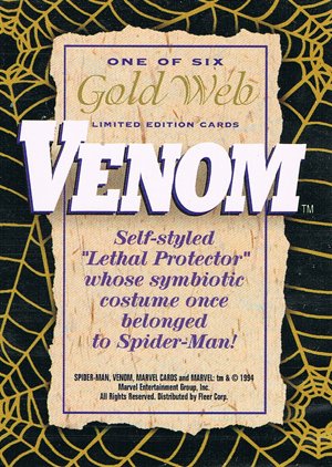 Fleer The Amazing Spider-Man Jumbo Gold-Web Foils one Venom