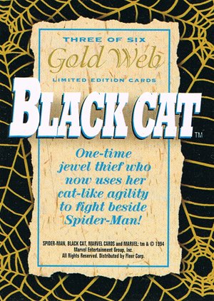 Fleer The Amazing Spider-Man Wal-Mart Gold-Web Foils three Black Cat