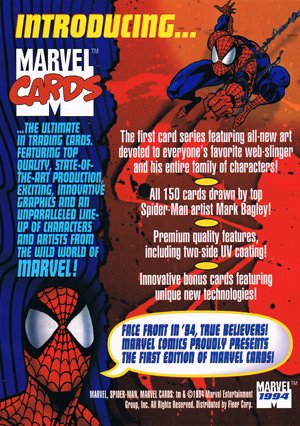 Fleer The Amazing Spider-Man Promos  Face Front In '94